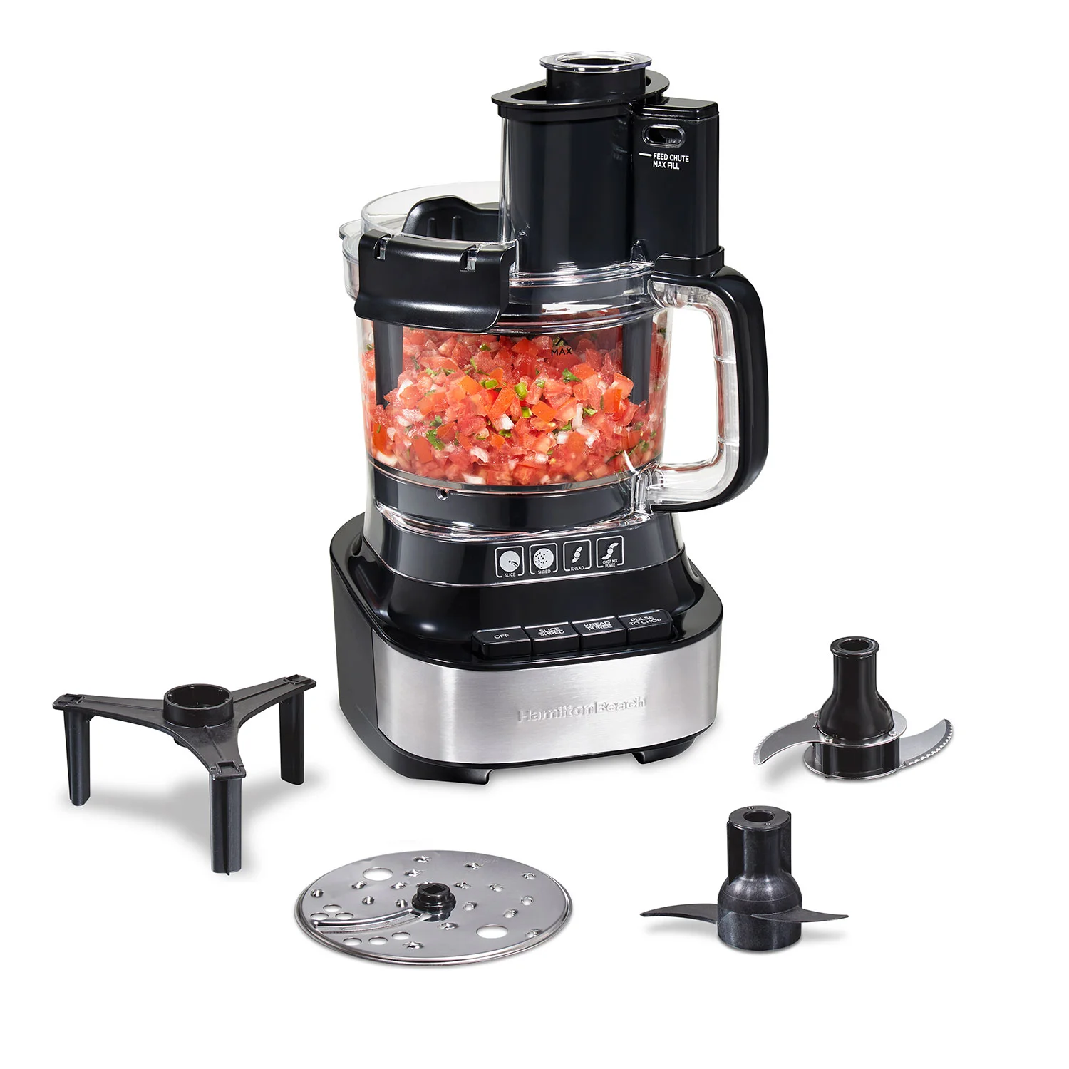 Hamilton Beach® Stack & Snap™ 10-Cup Food Processor with Bowl Scraper, Black, R70822