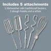 Hand Mixer with Snap-On Case and Dough Hooks - Image 3
