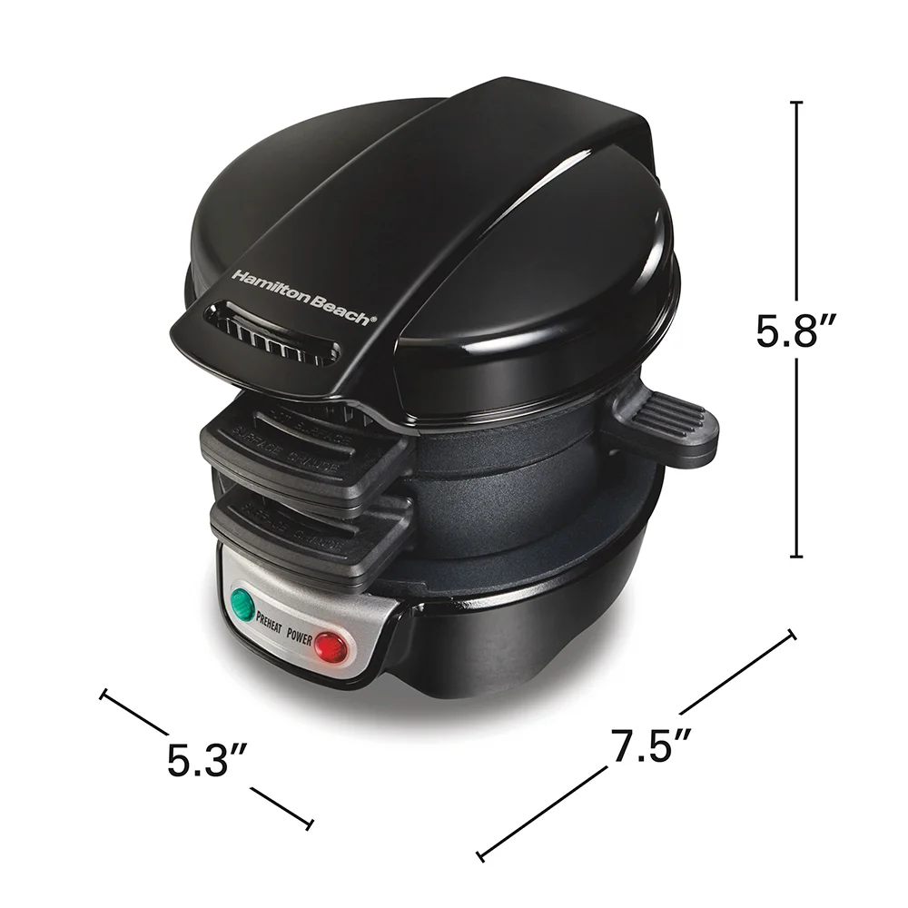 Breakfast Sandwich Maker, Black - Image 8