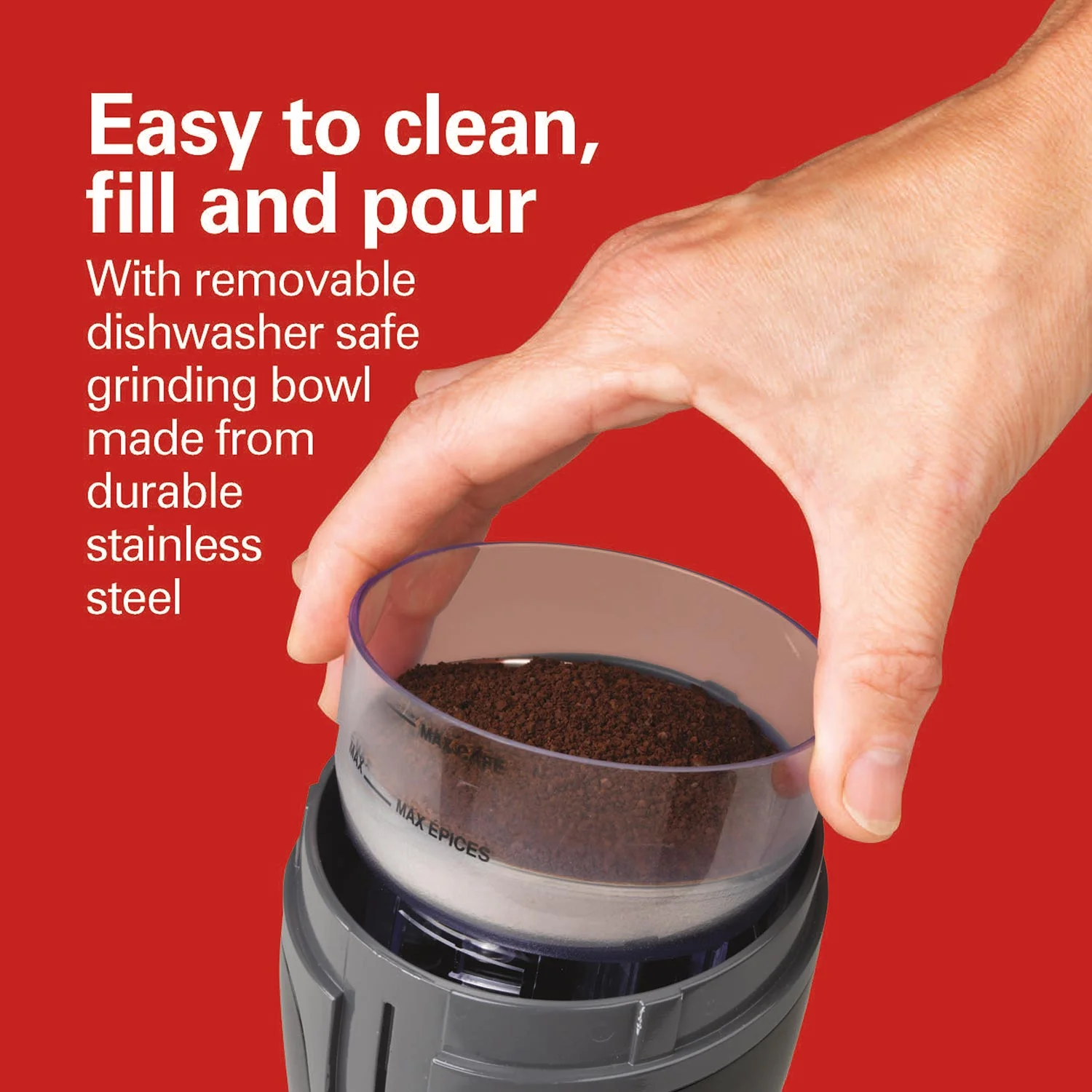 Alternative view of Hamilton Beach Fresh Grind™ Coffee Grinder, Black, 80335G