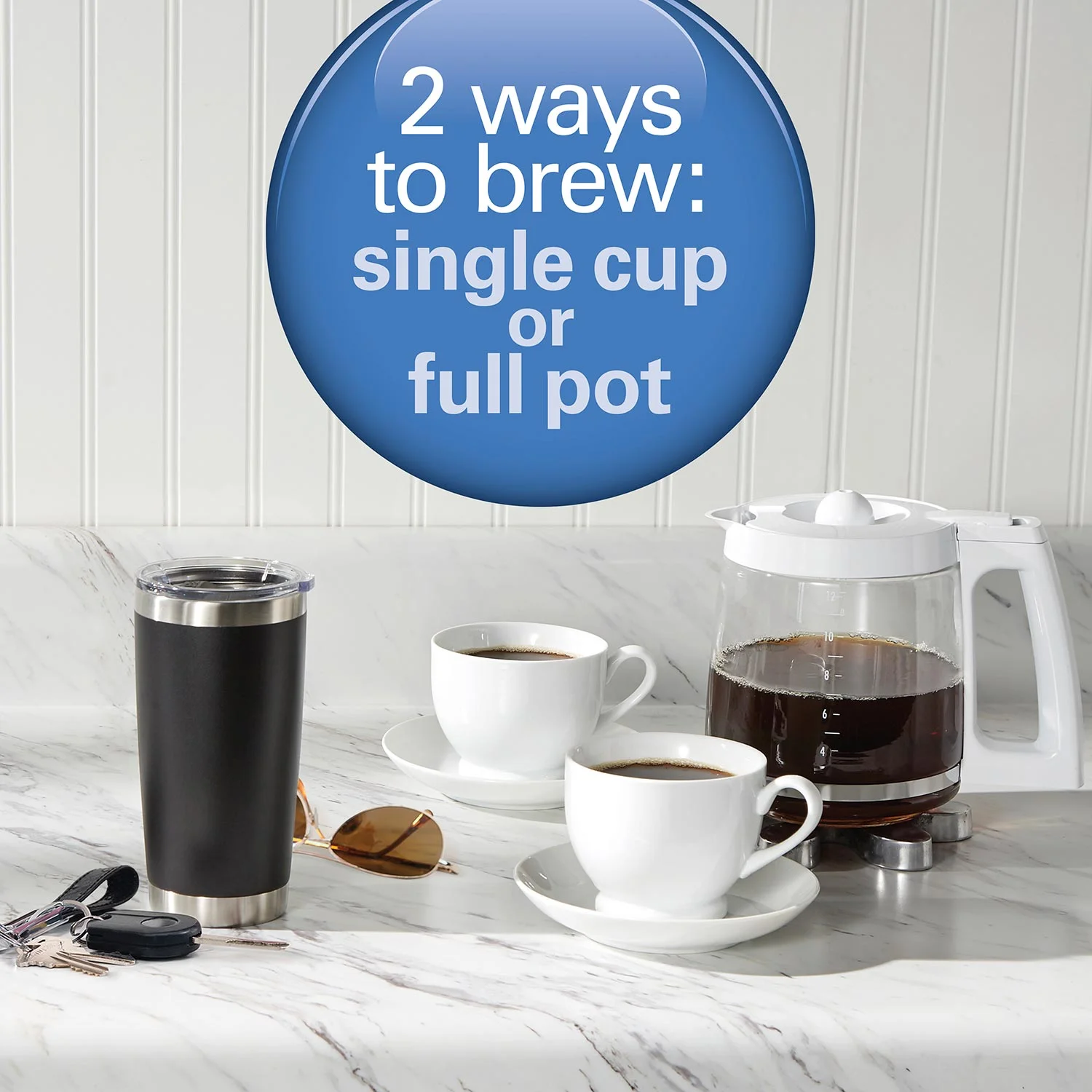 Alternative view of 12 Cup 2-Way Programmable Coffee Maker White