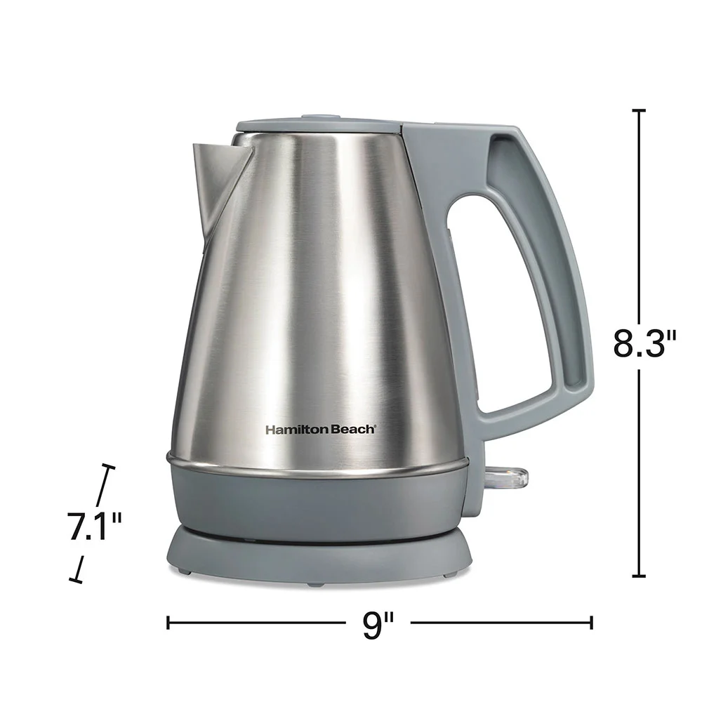 1 Liter Electric Kettle, Gray & Stainless - Image 8
