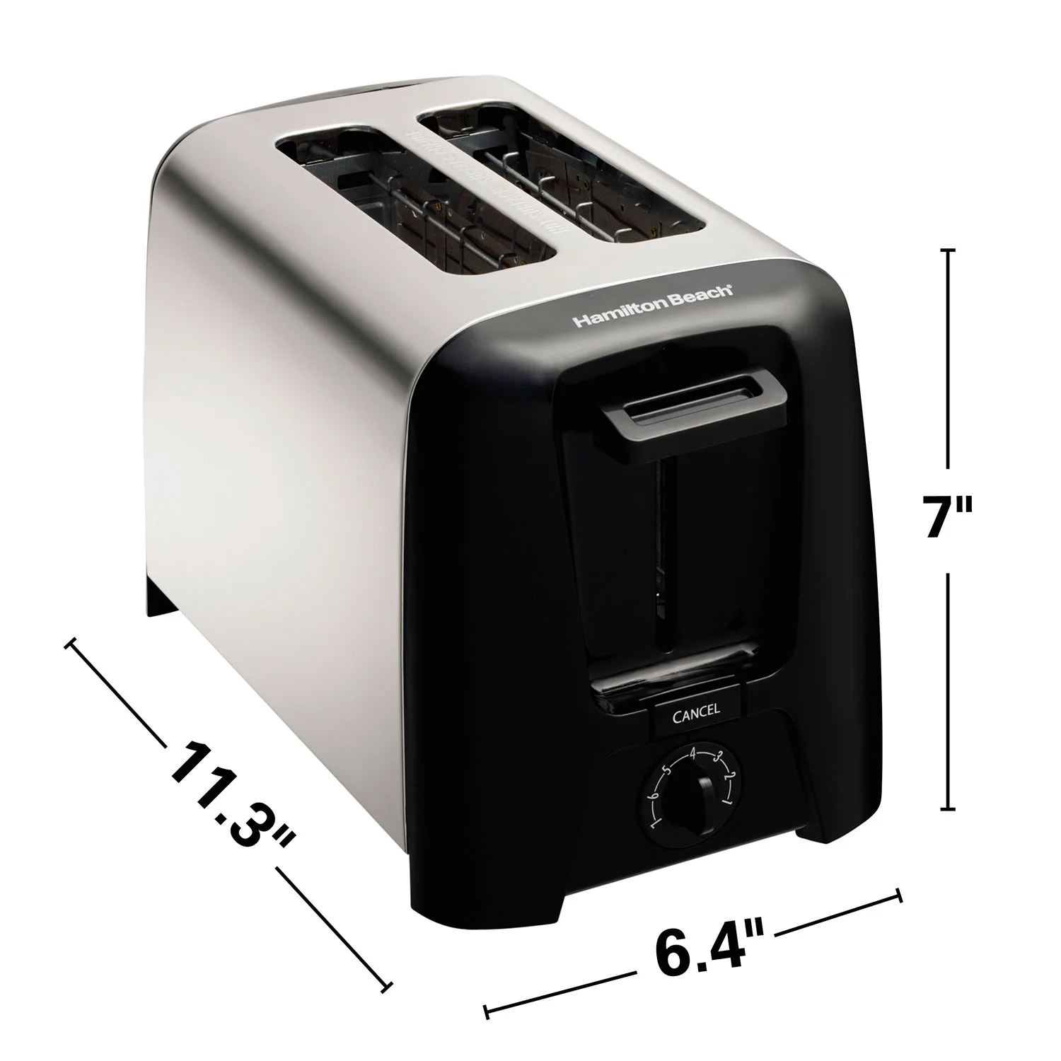2 Slice Metal Toaster, Black - Image 8