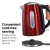 Stainless Steel Electric Kettle with LED Light Ring, Red - Image 7