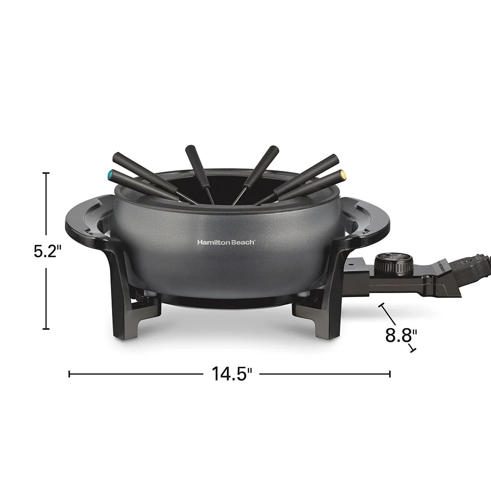 Fondue Pot, Gray and Black - Image 8