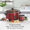 Programmable Stay or Go® Slow Cooker with Party Dipper™ Food Warmer, Red - Image 8