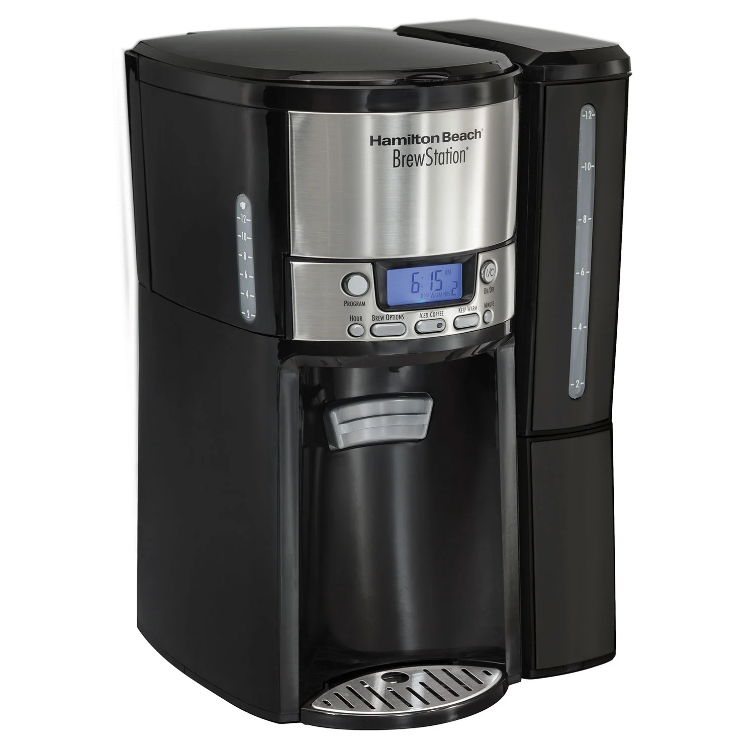 BrewStation® 12 Cup Coffee Maker with Removable Reservoir, Black & Stainless