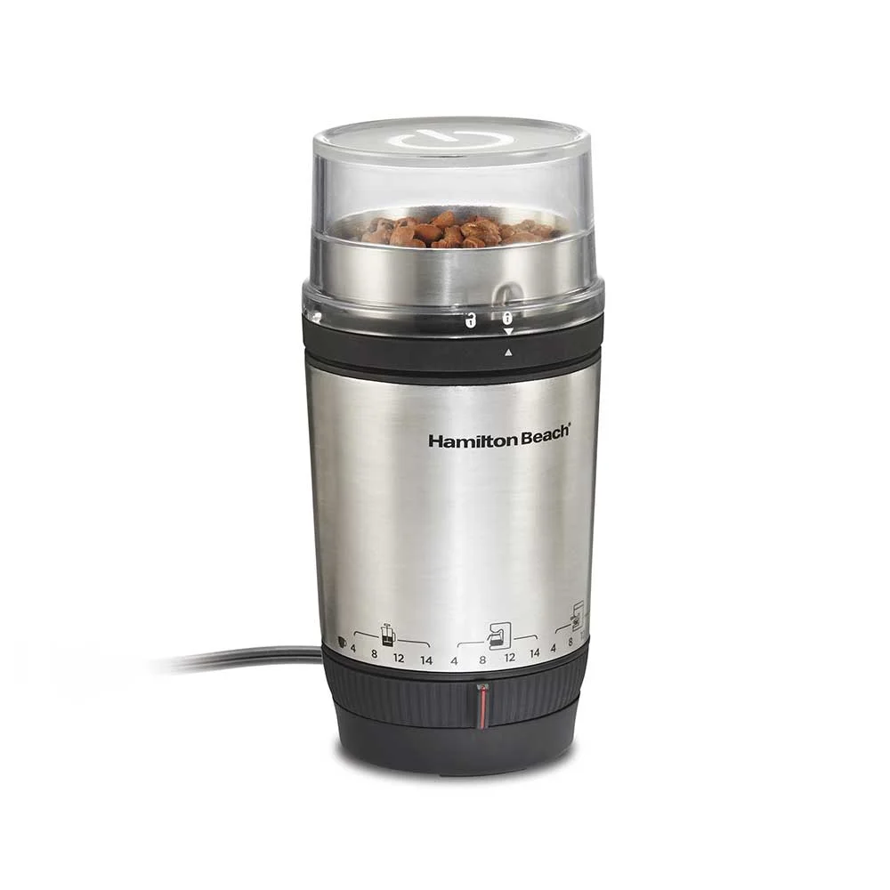 Hamilton Beach Stainless Steel Custom Grind™ Coffee Grinder, Grinds Enough for 4-14 Cups, 80406
