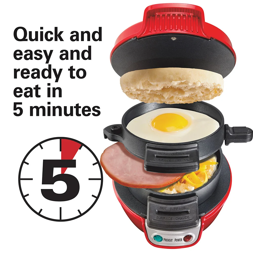 Alternative view of Breakfast Sandwich Maker, Red