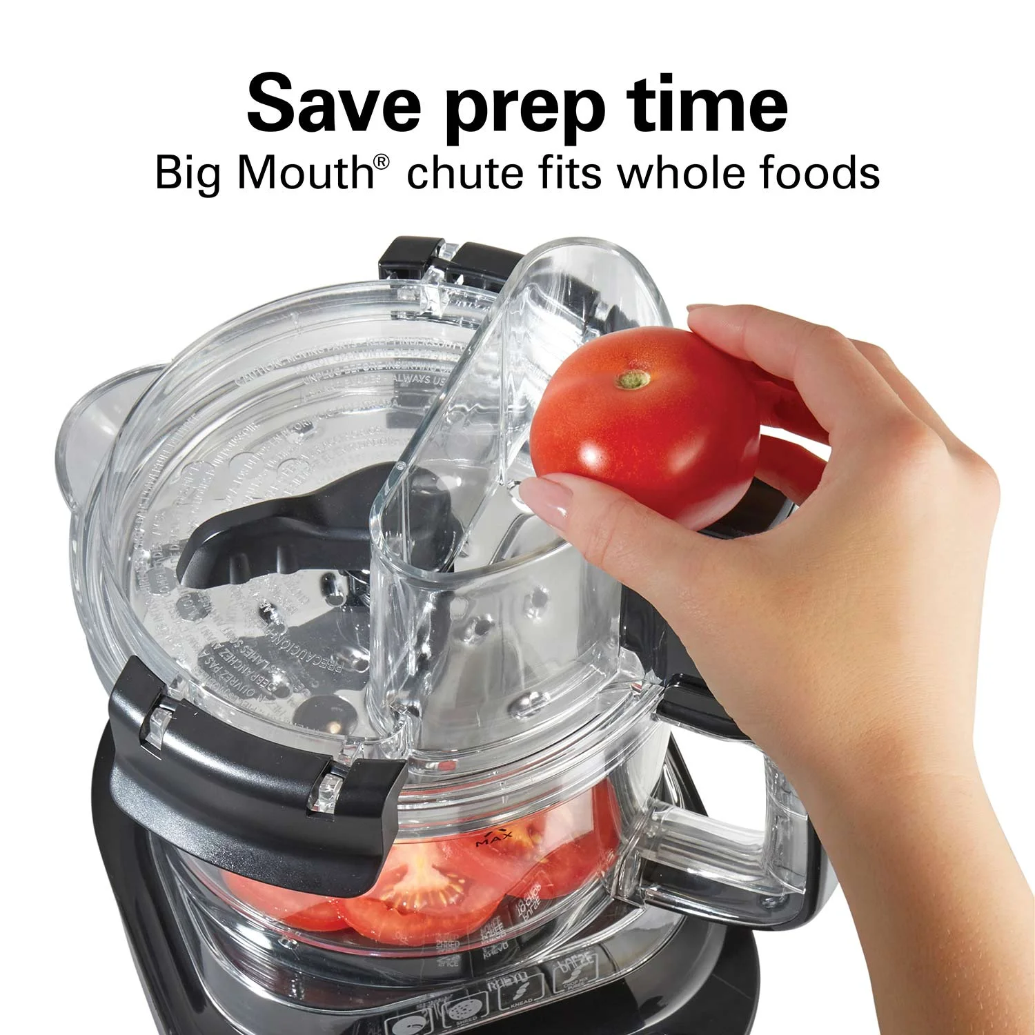 Hamilton Beach® Stack & Snap™ 10-Cup Food Processor with Bowl Scraper, Black, R70822 - Image 4