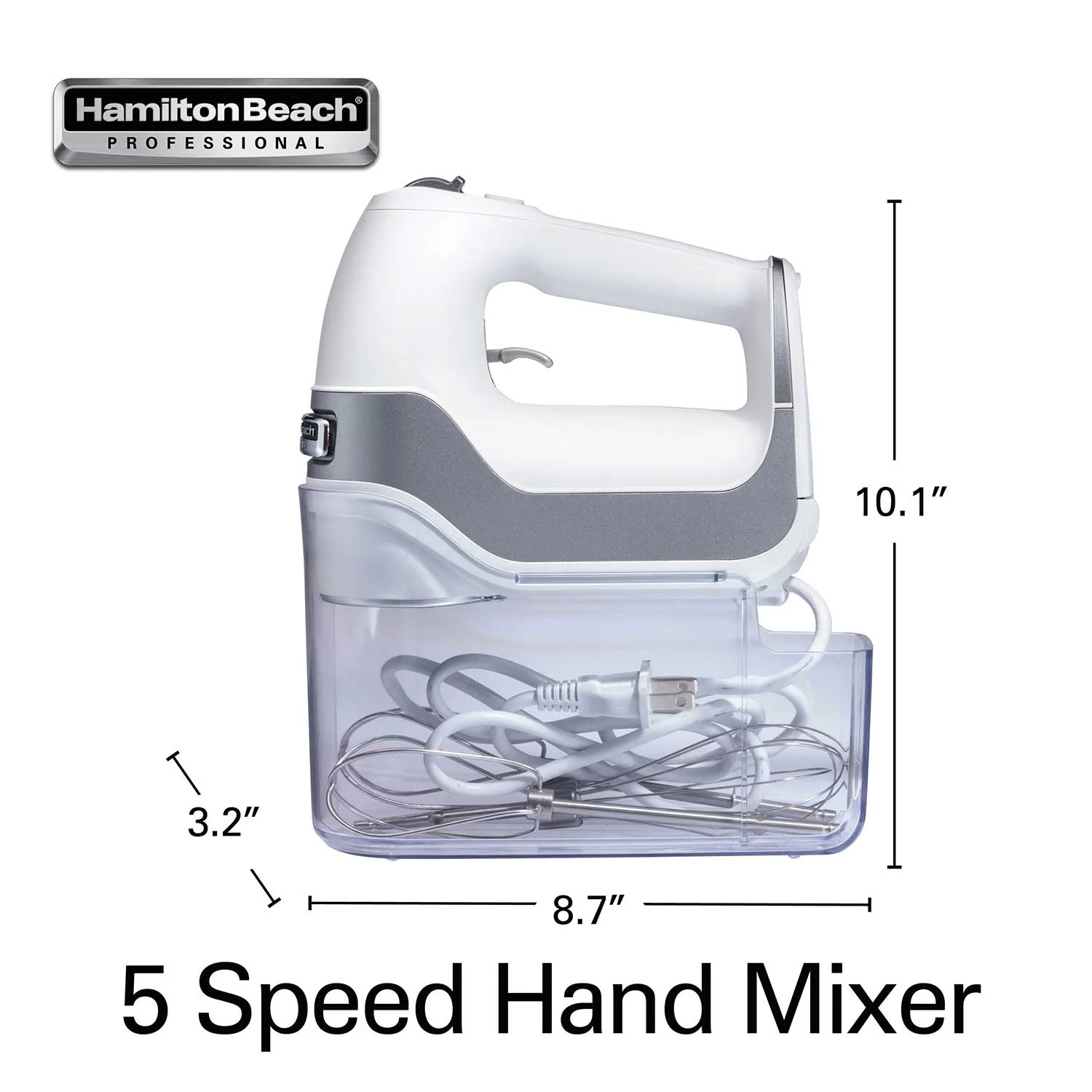 Hamilton Beach® Professional Hand Mixer 5 Speed, White - Image 7
