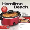 6 Quart Oval Slow Cooker, Red - Image 7