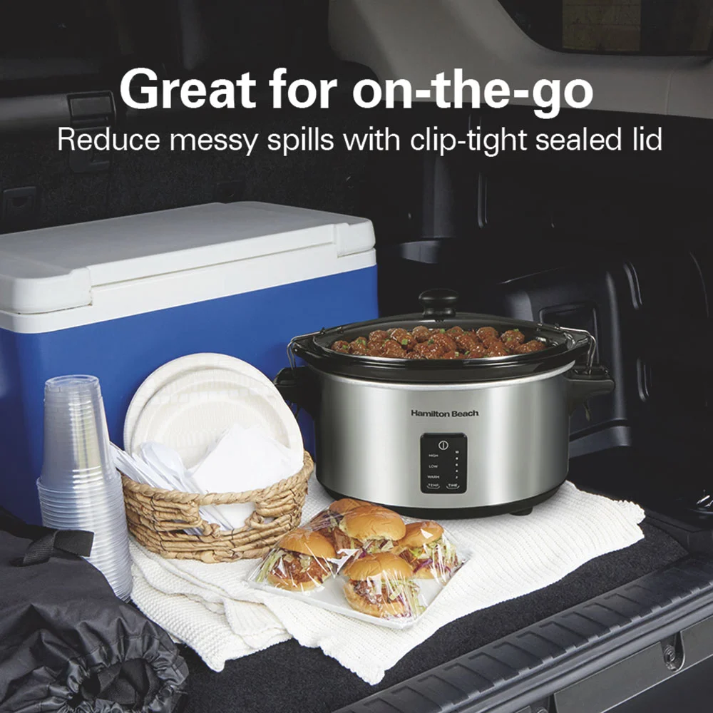 Programmable Stay or Go® Slow Cooker, Silver - Image 3