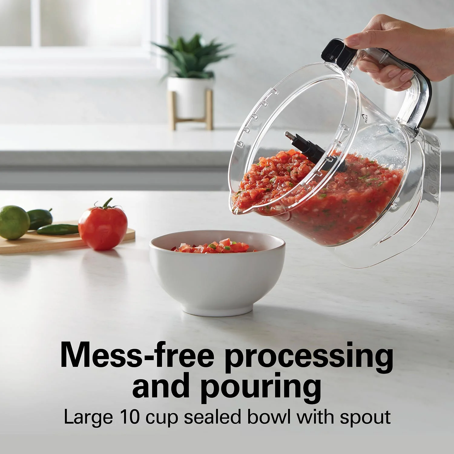 Hamilton Beach® Stack & Snap™ 10-Cup Food Processor with Bowl Scraper, Black, R70822 - Image 7