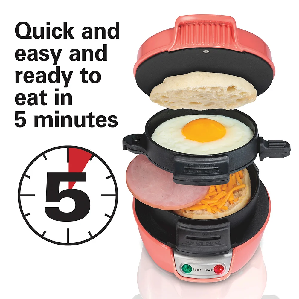Alternative view of Breakfast Sandwich Maker, Coral