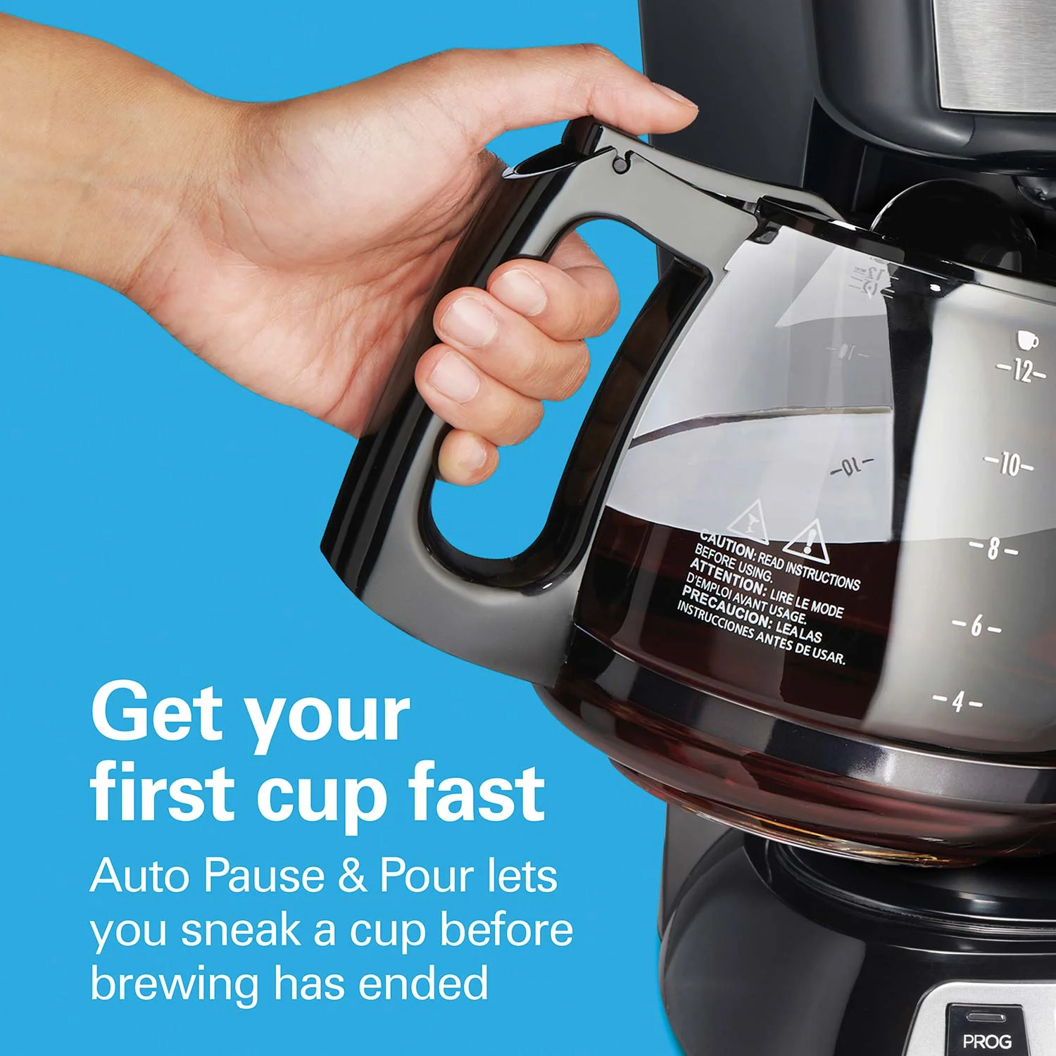 Programmable 12 Cup Coffee Maker, Stainless Steel Accents - Image 3