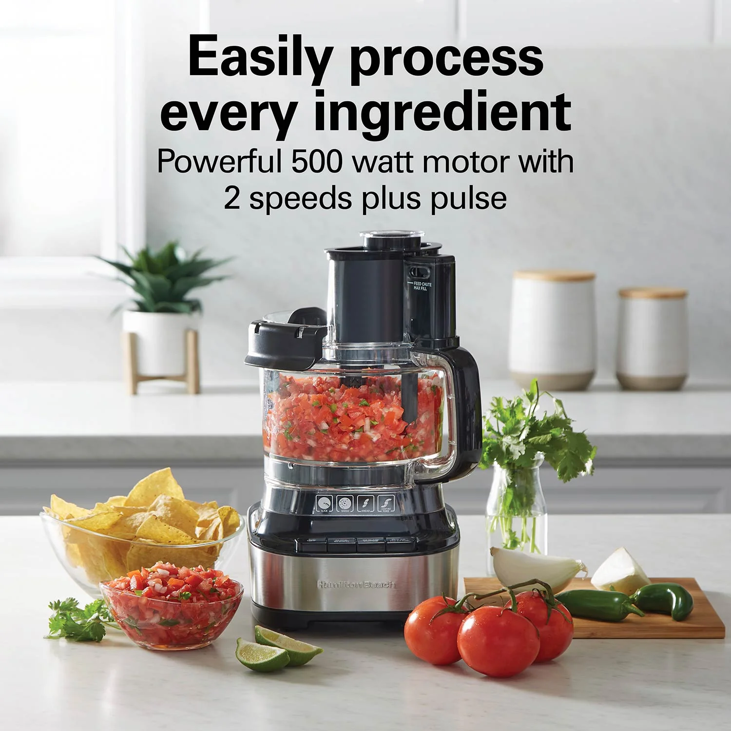 Hamilton Beach® Stack & Snap™ 10-Cup Food Processor with Bowl Scraper, Black, R70822 - Image 6
