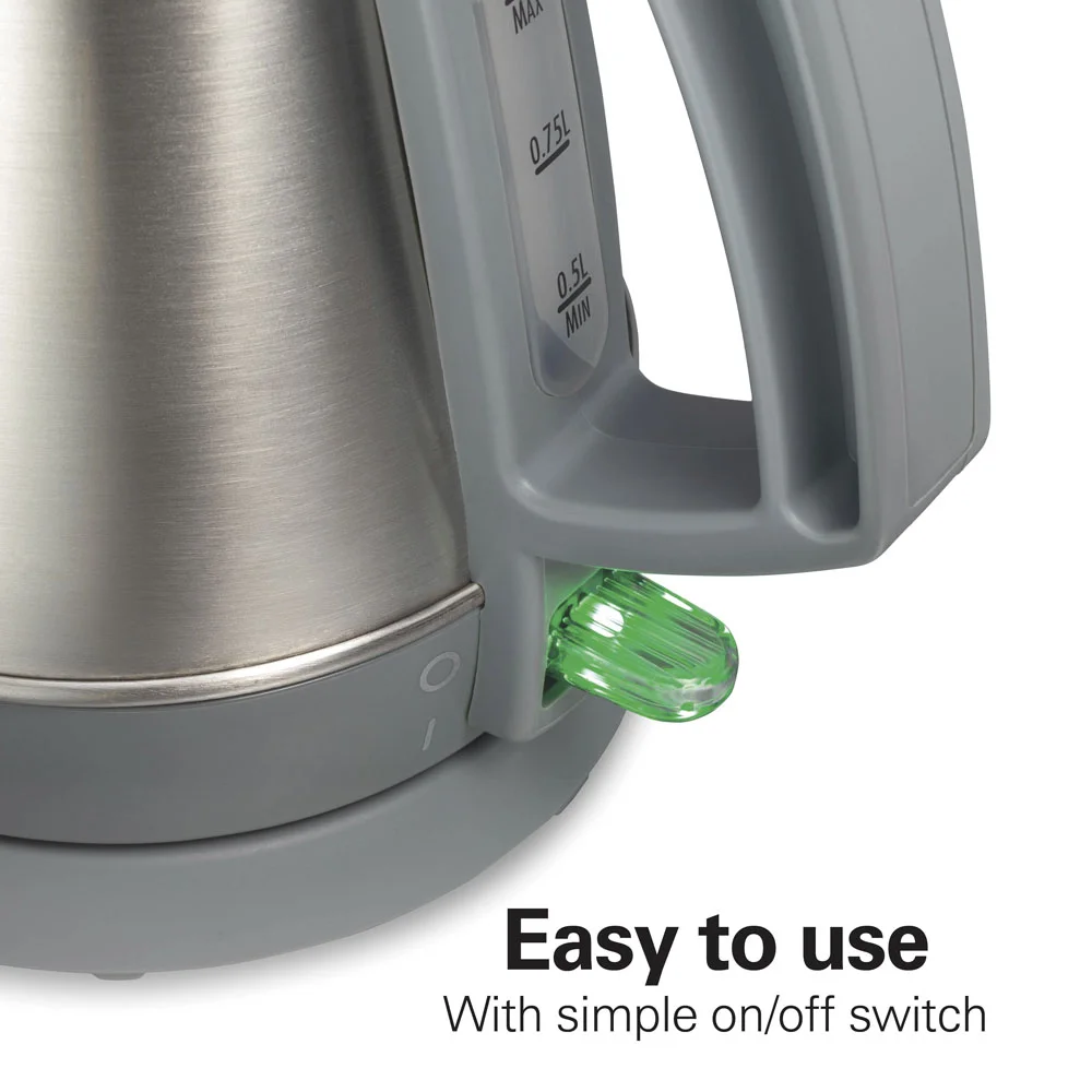 1 Liter Electric Kettle, Gray & Stainless - Image 6