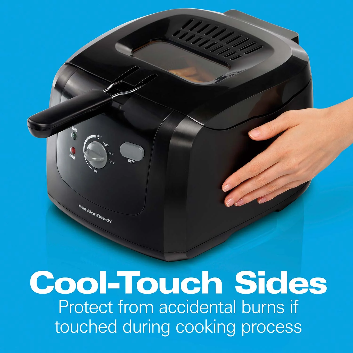 Alternative view of Cool-Touch Deep Fryer, 2 Liters/8 Cup Oil Capacity with Basket Hooks