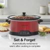 7 Quart Programmable Slow Cooker, Red - Image 3