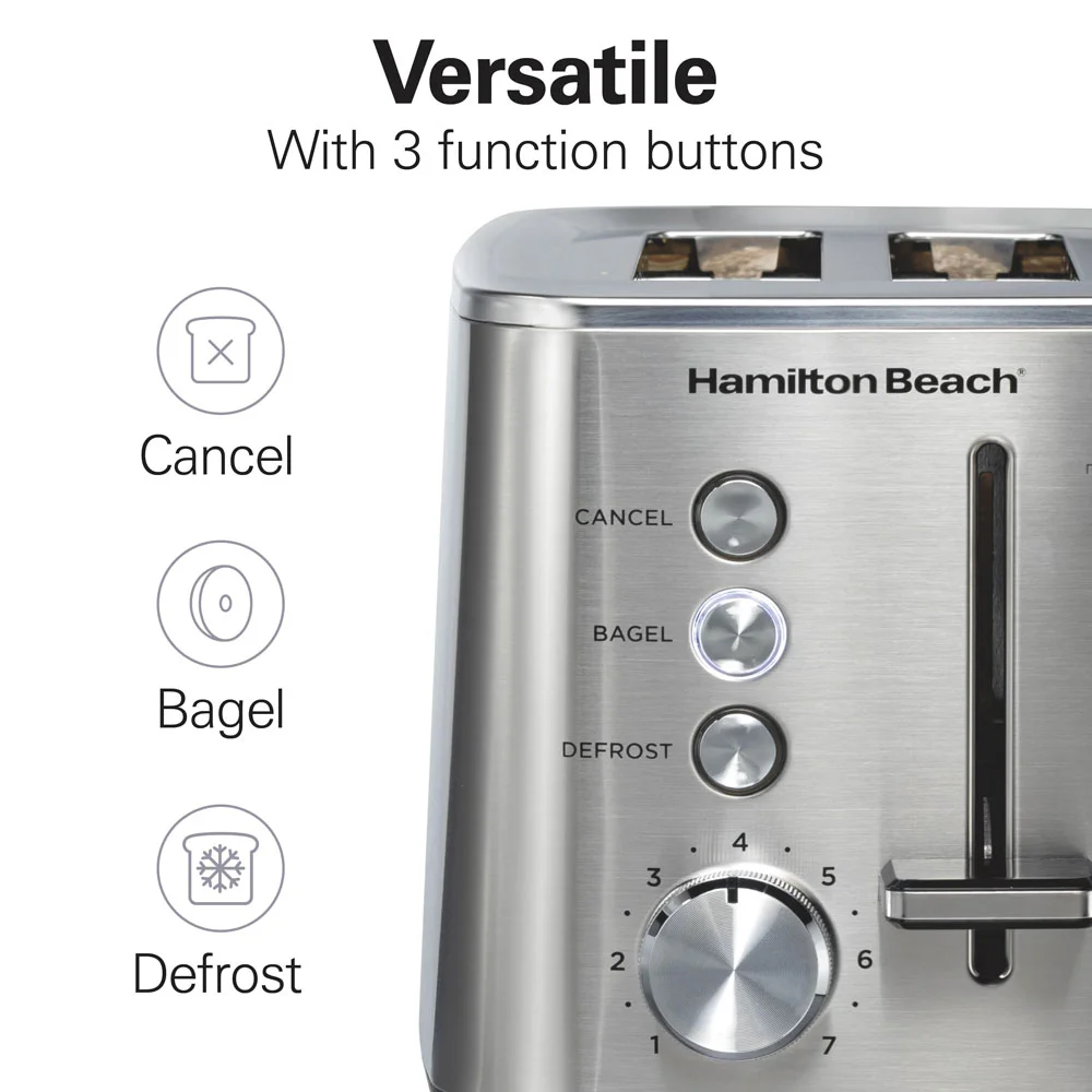Luxe Stainless Steel 2 Slice Toaster - Image 5