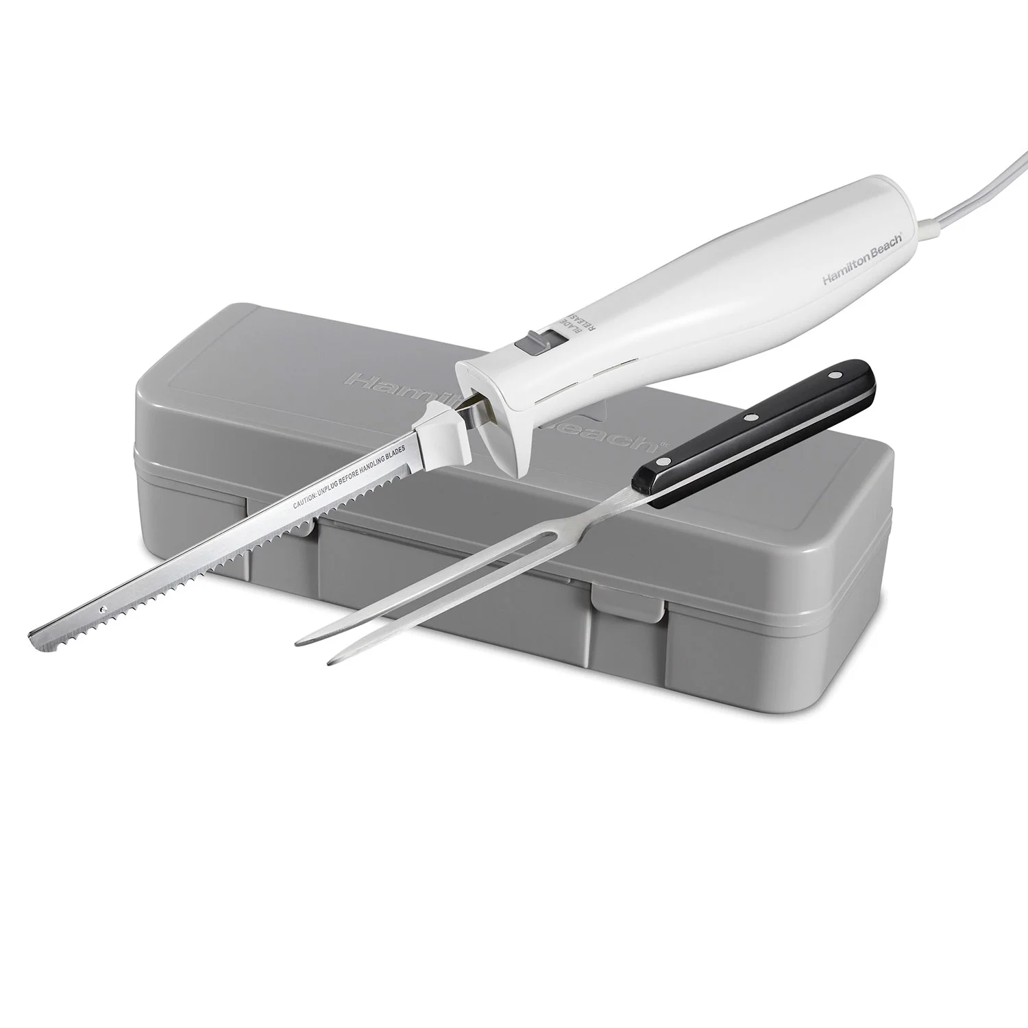 Electric Knife Set with Fork and Case