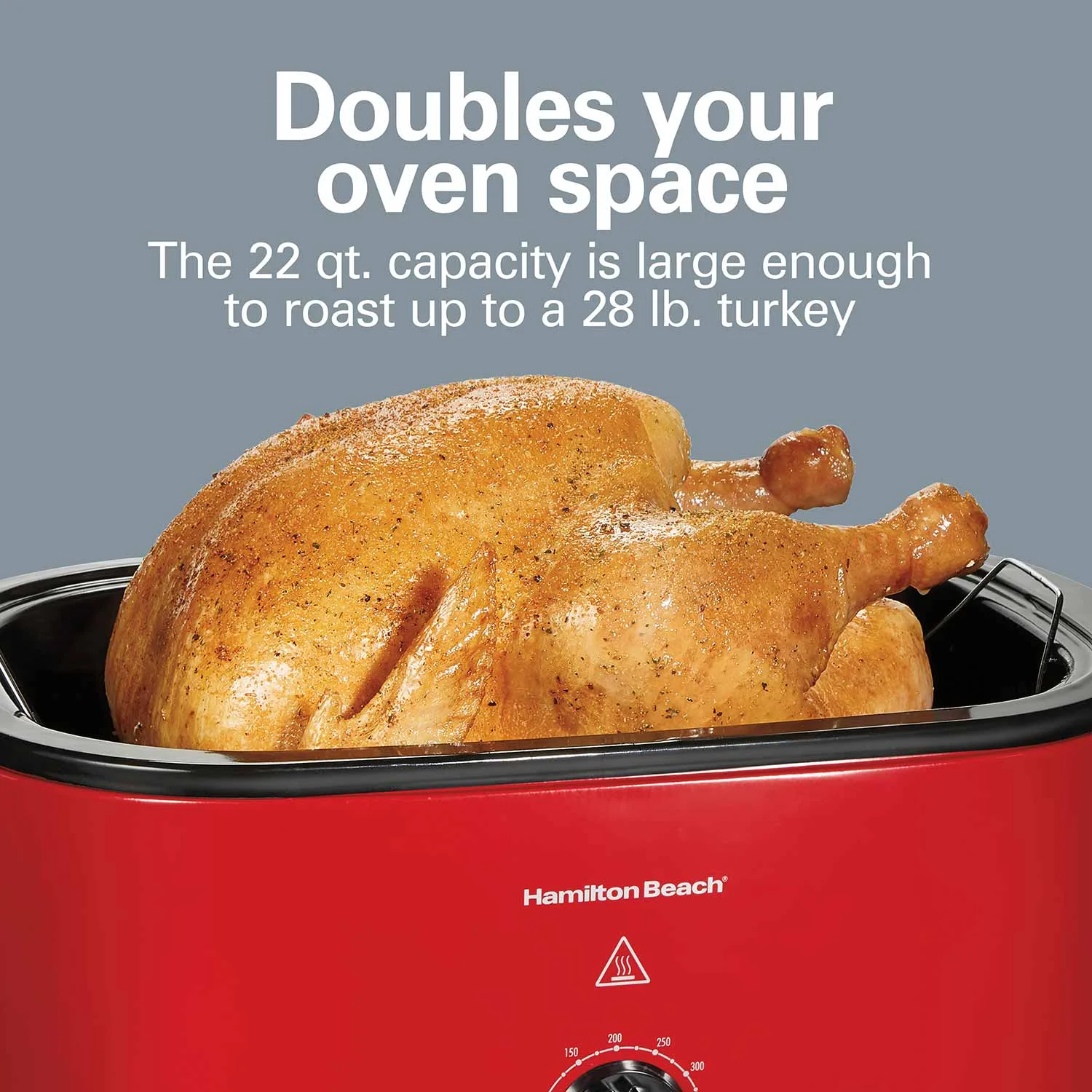 Electric Roaster Oven, 22 Quarts, Red - Image 2