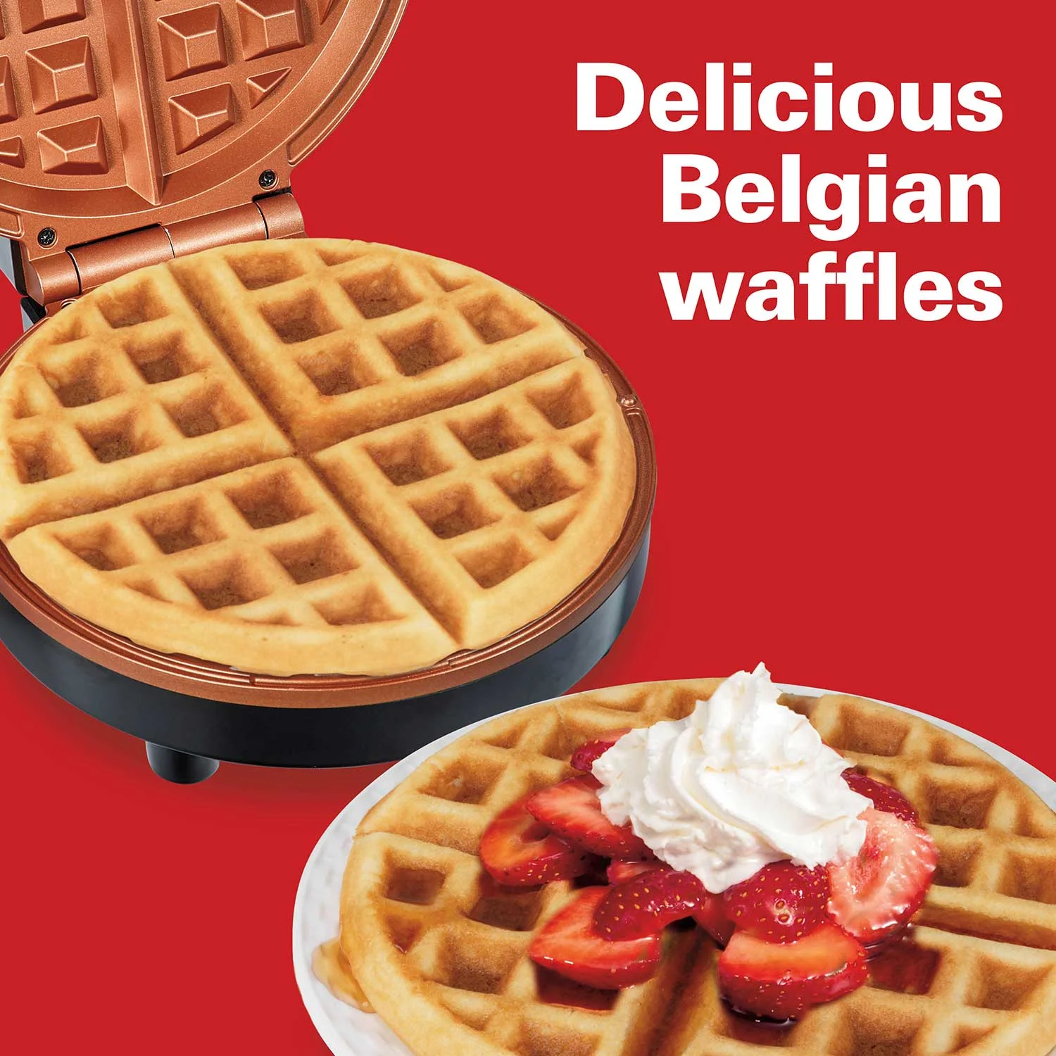 Alternative view of Belgian Waffle Maker with Adjustable Browning Control, Silver