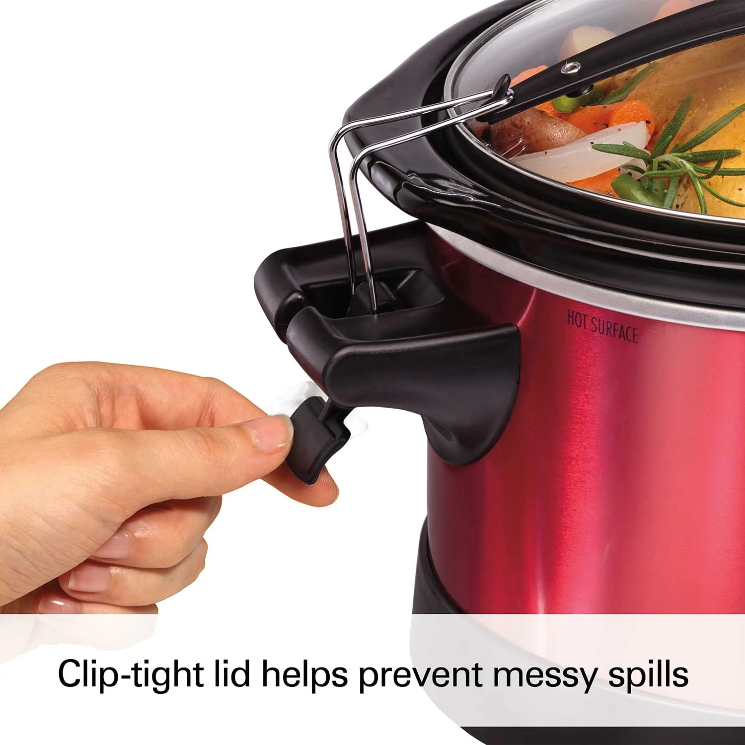 Stay or Go® Programmable Slow Cooker with Party Dipper, Red - Image 7