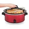 6 Quart Oval Slow Cooker, Red - Image 3