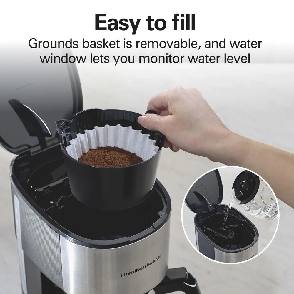 12 Cup Programmable Coffee Maker, Matte Black - Image 7
