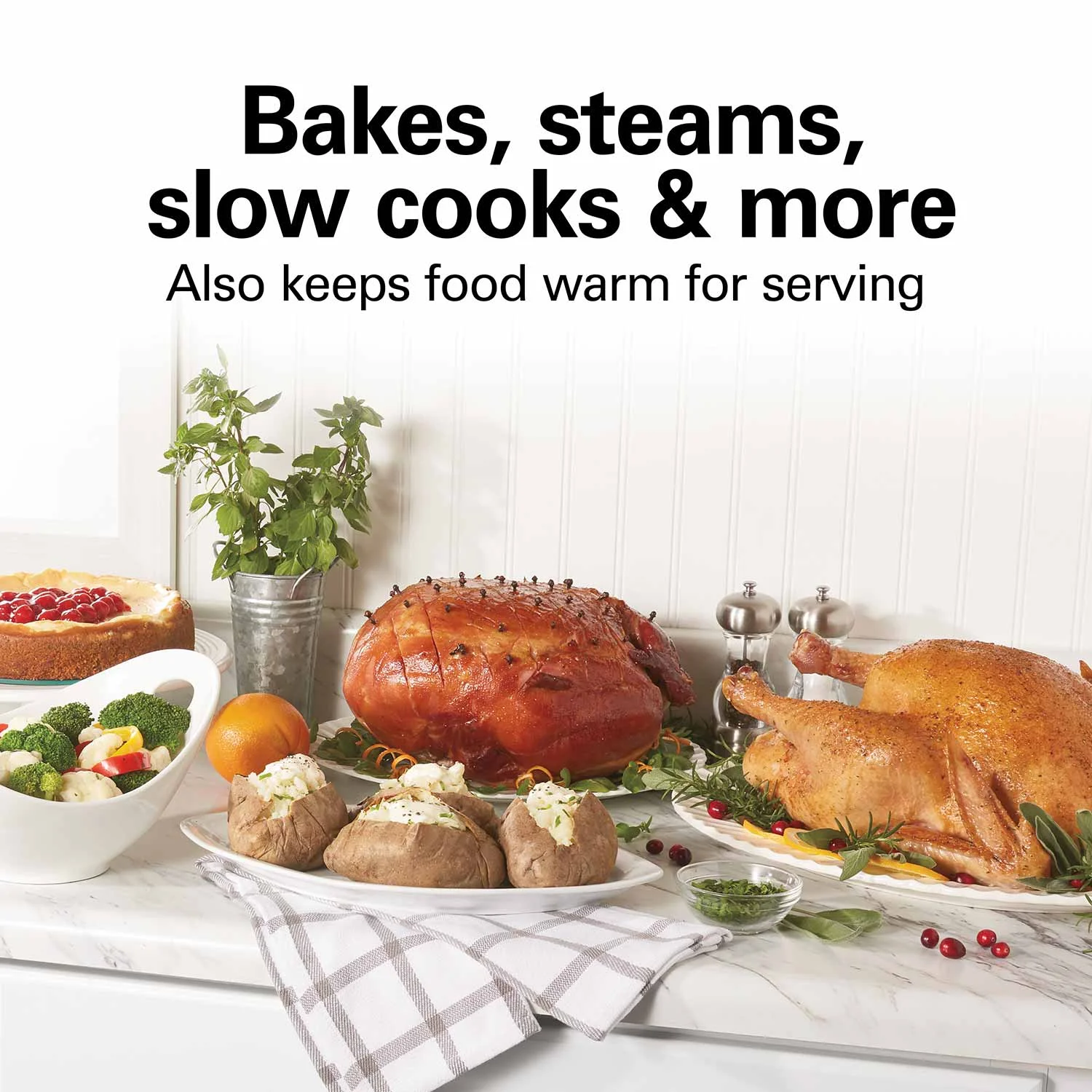 Electric Roaster Oven, 22 Quarts, Red - Image 3