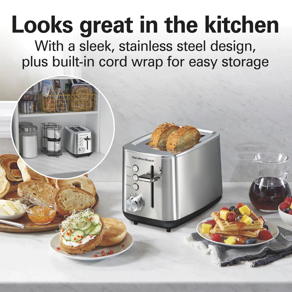 Luxe Stainless Steel 2 Slice Toaster - Image 2