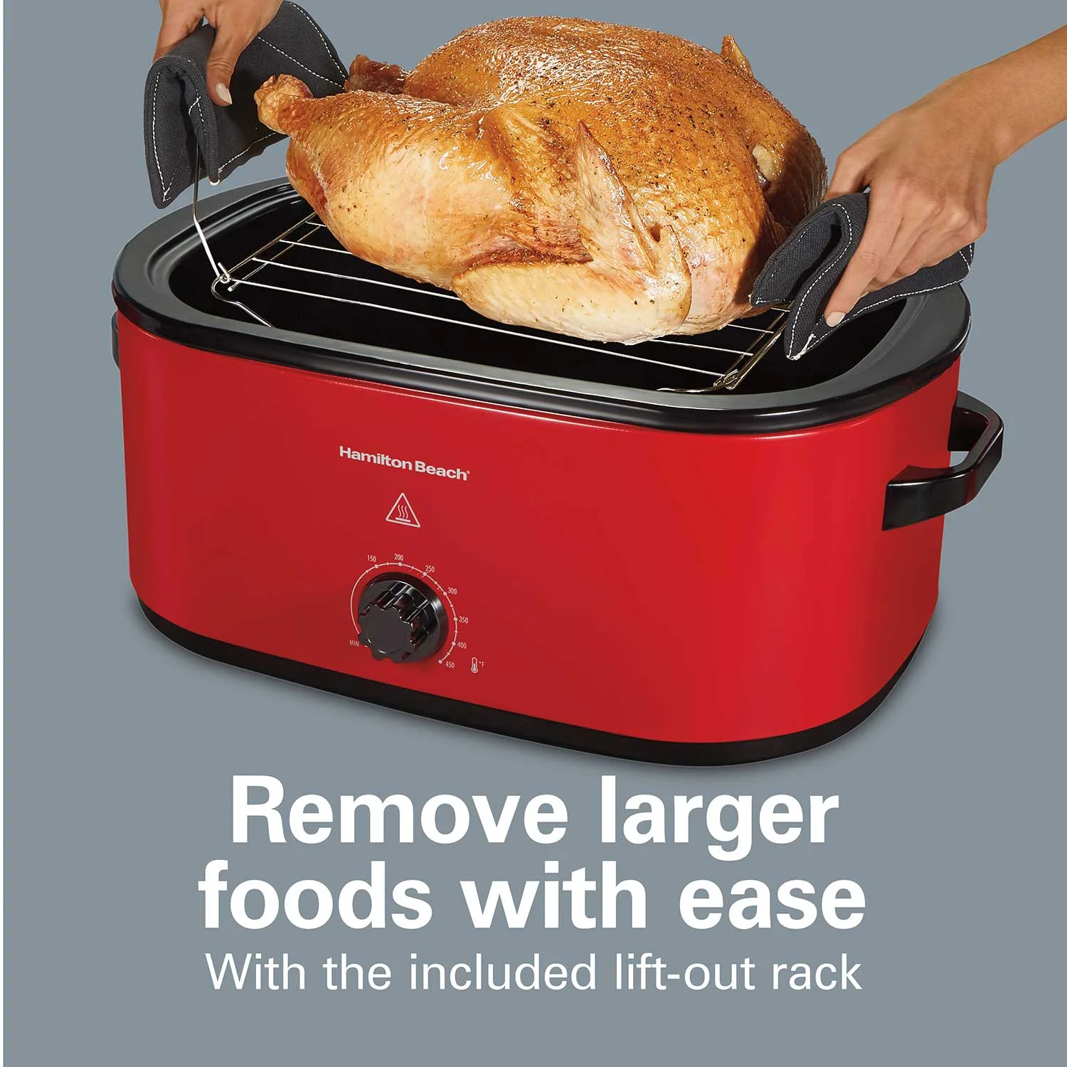 Electric Roaster Oven, 22 Quarts, Red - Image 6