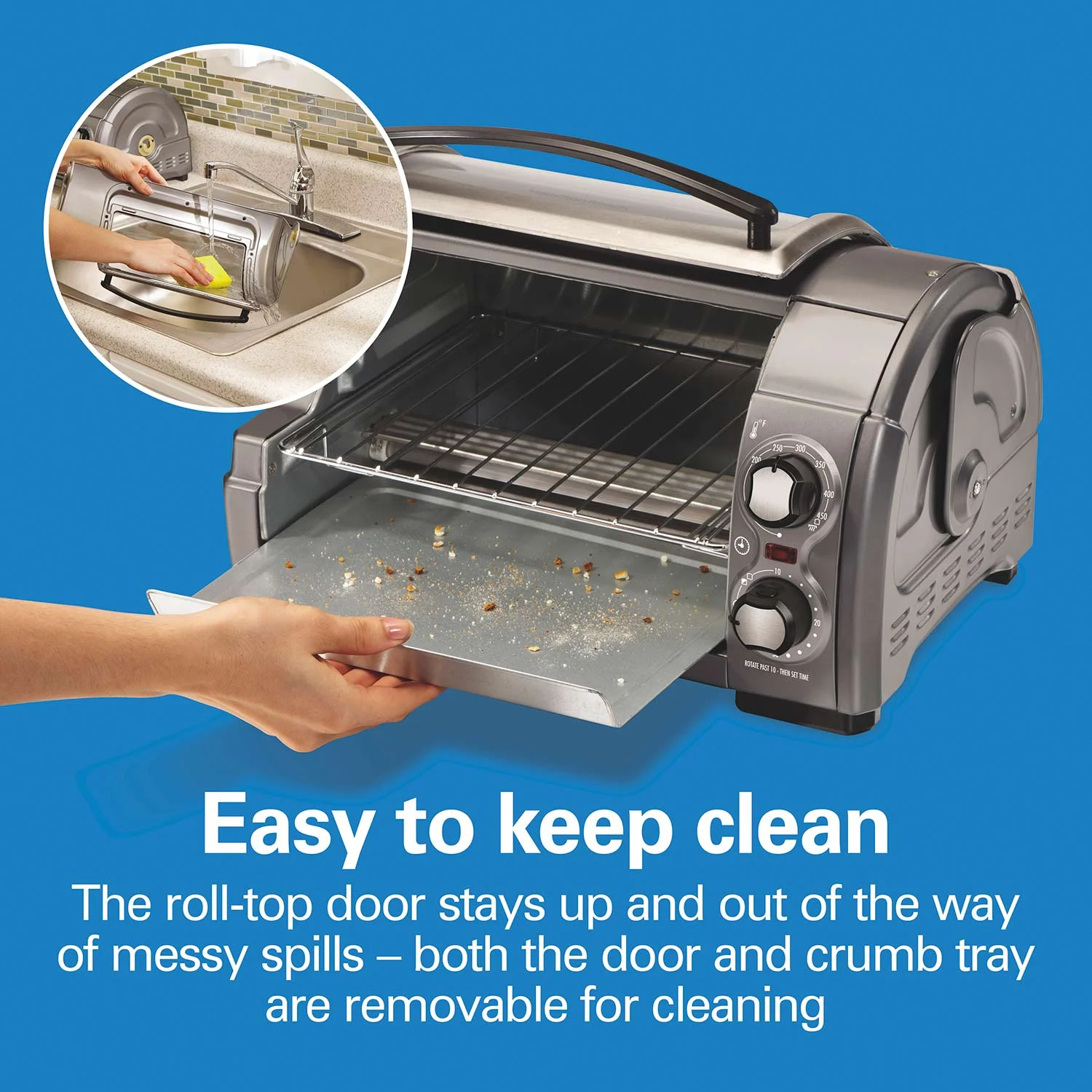 Easy Reach® 4 Slice Toaster Oven with Roll-Top Door - Image 6