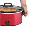 6 Quart Oval Slow Cooker, Red - Image 4