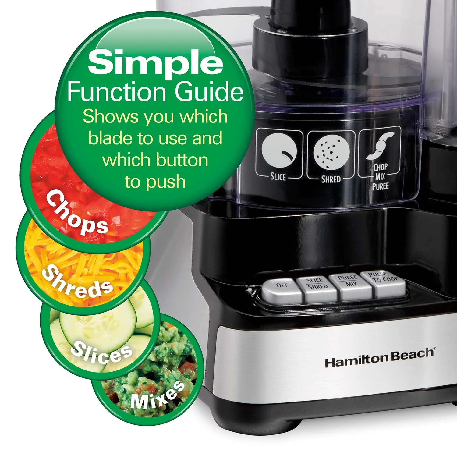 Hamilton Beach® Stack & Snap™ Food Processor, 12 Cup Capacity, Black & Stainless, 70725AG - Image 3