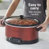 7 Quart Programmable Slow Cooker, Red - Image 5