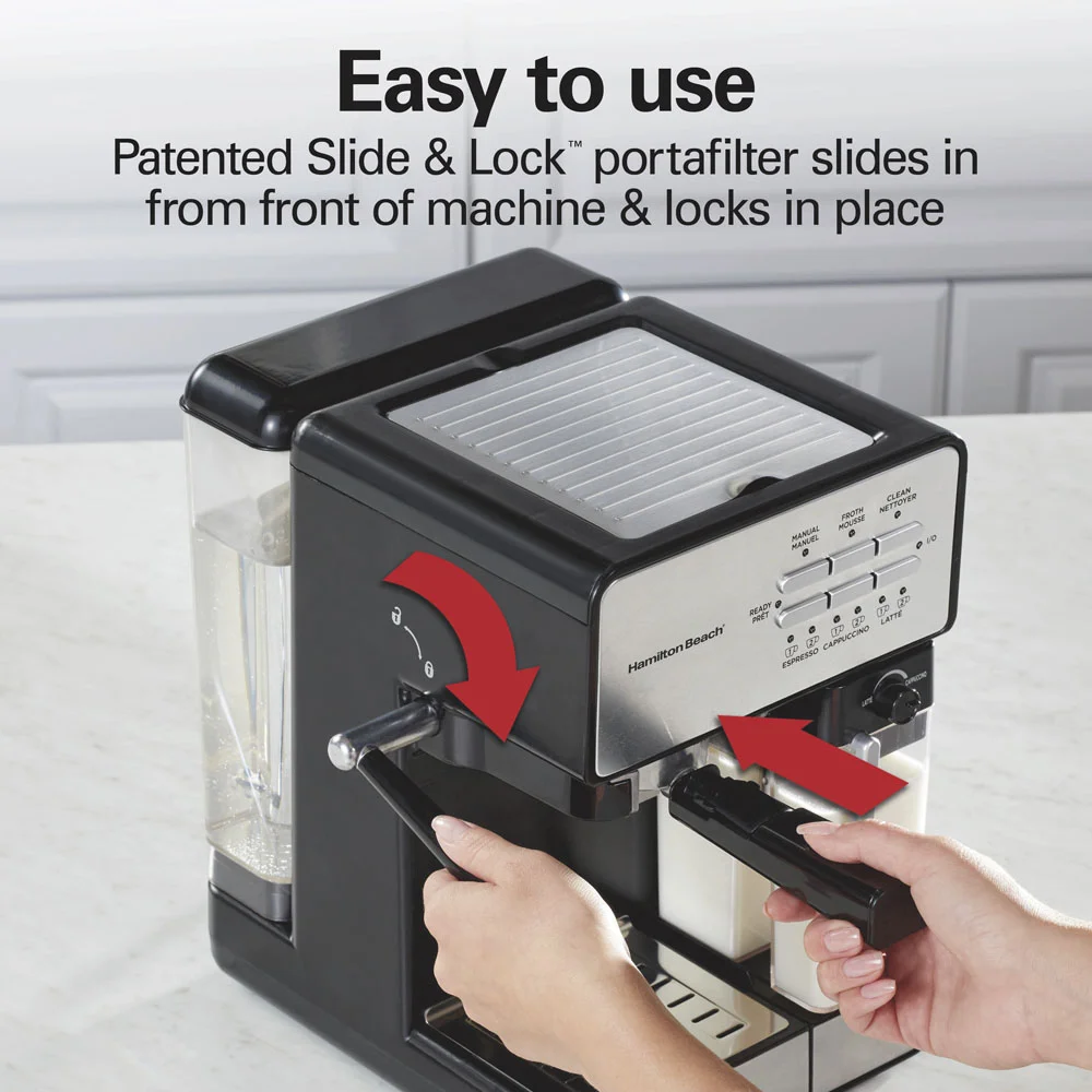 Alternative view of Slide & Lock™ Espresso Maker with Automatic Milk Reservoir