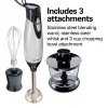 2 Speed Hand Blender with Whisk and Chopping bowl, Silver - Image 5