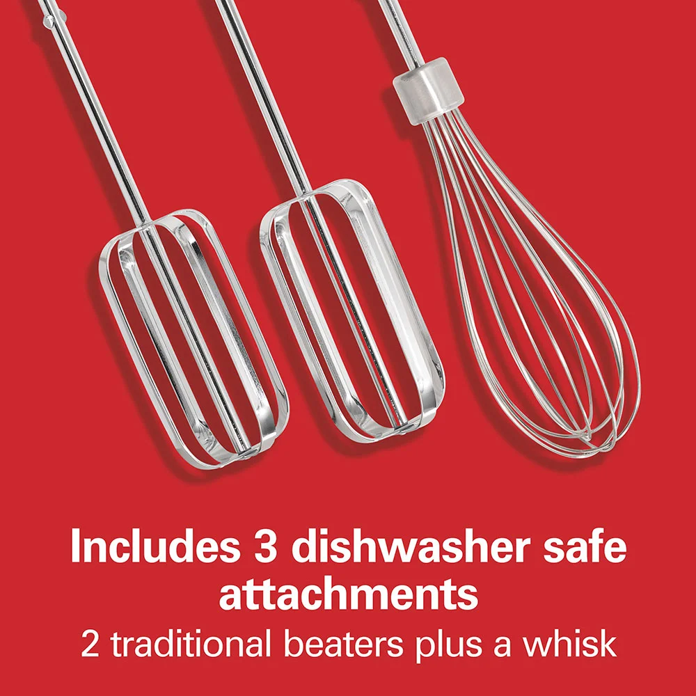 6 Speed Hand Mixer with Snap-On Case, White - Image 3