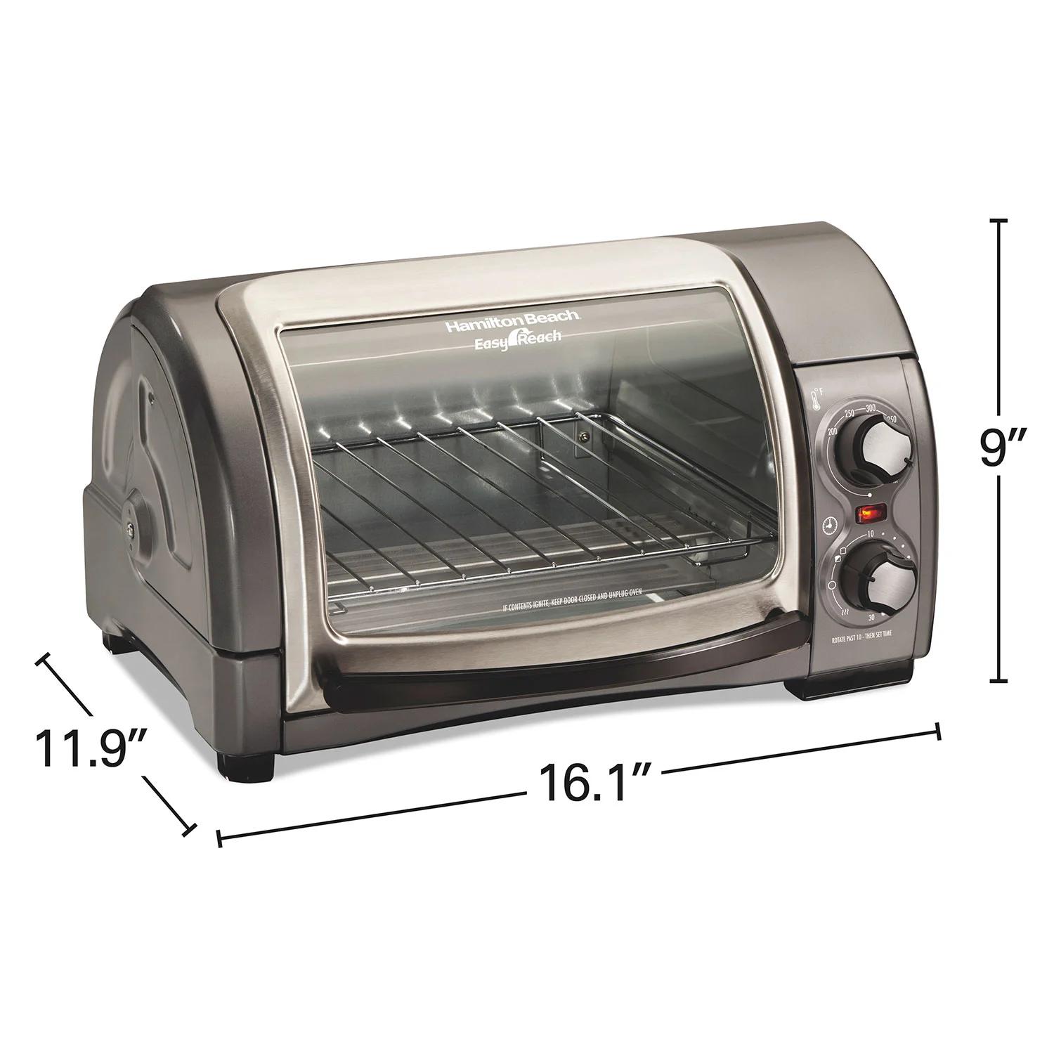 Easy Reach® 4 Slice Toaster Oven with Roll-Top Door - Image 7