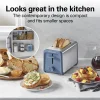 Contemporary 2 Slice Toaster, Steel Blue - Image 2