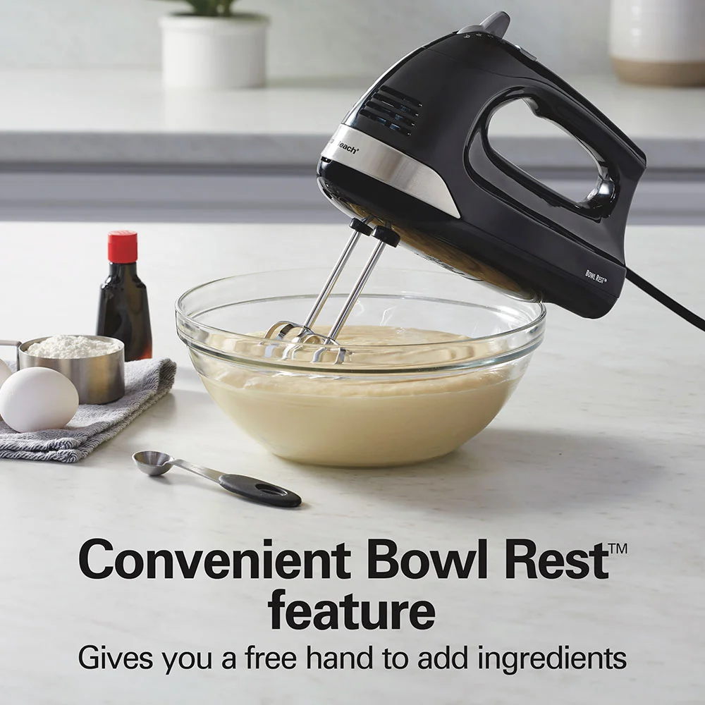 6 Speed Hand Mixer with Snap-On Case, Black - Image 7