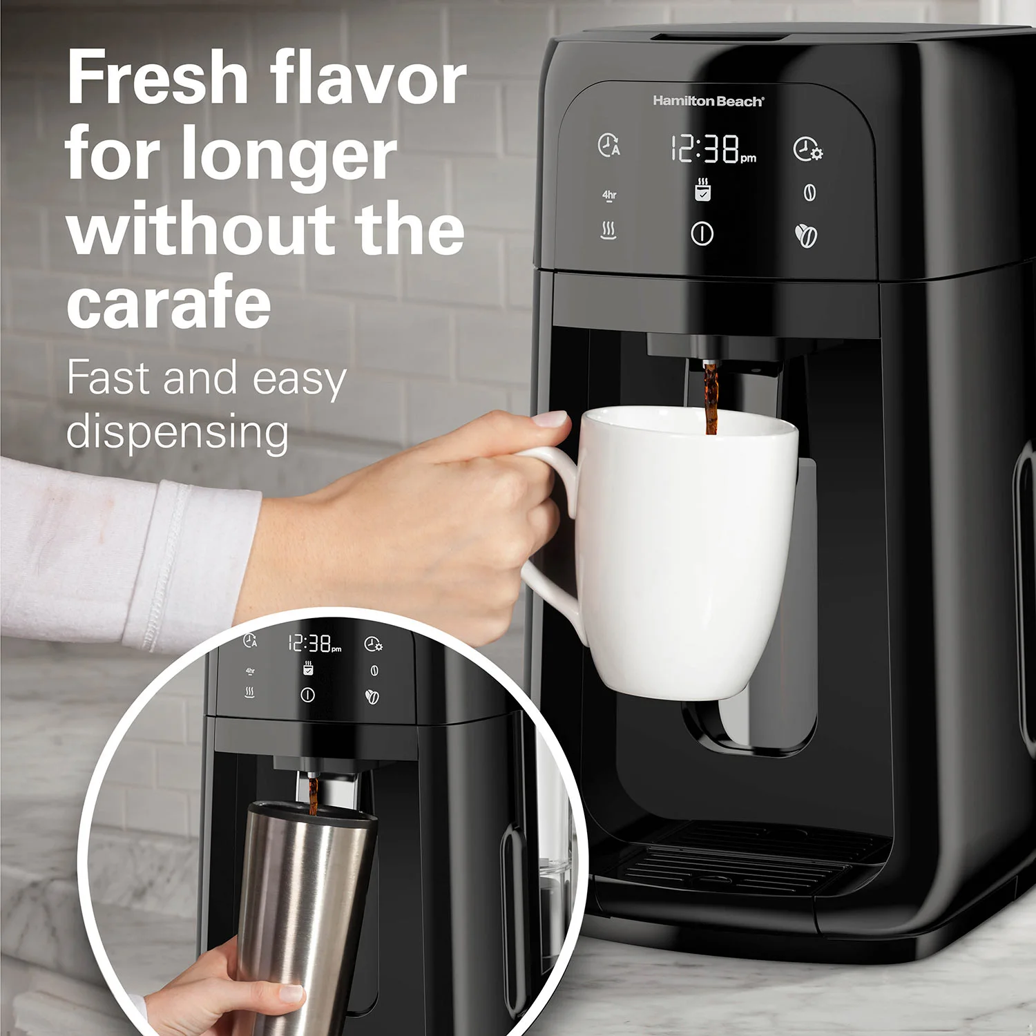 One Press® Dispensing Coffee Maker, 12 Cup - Image 2