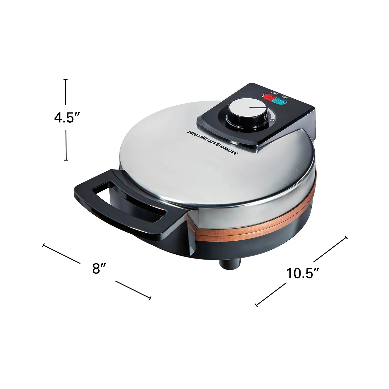 Belgian Waffle Maker with Adjustable Browning Control, Silver - Image 7