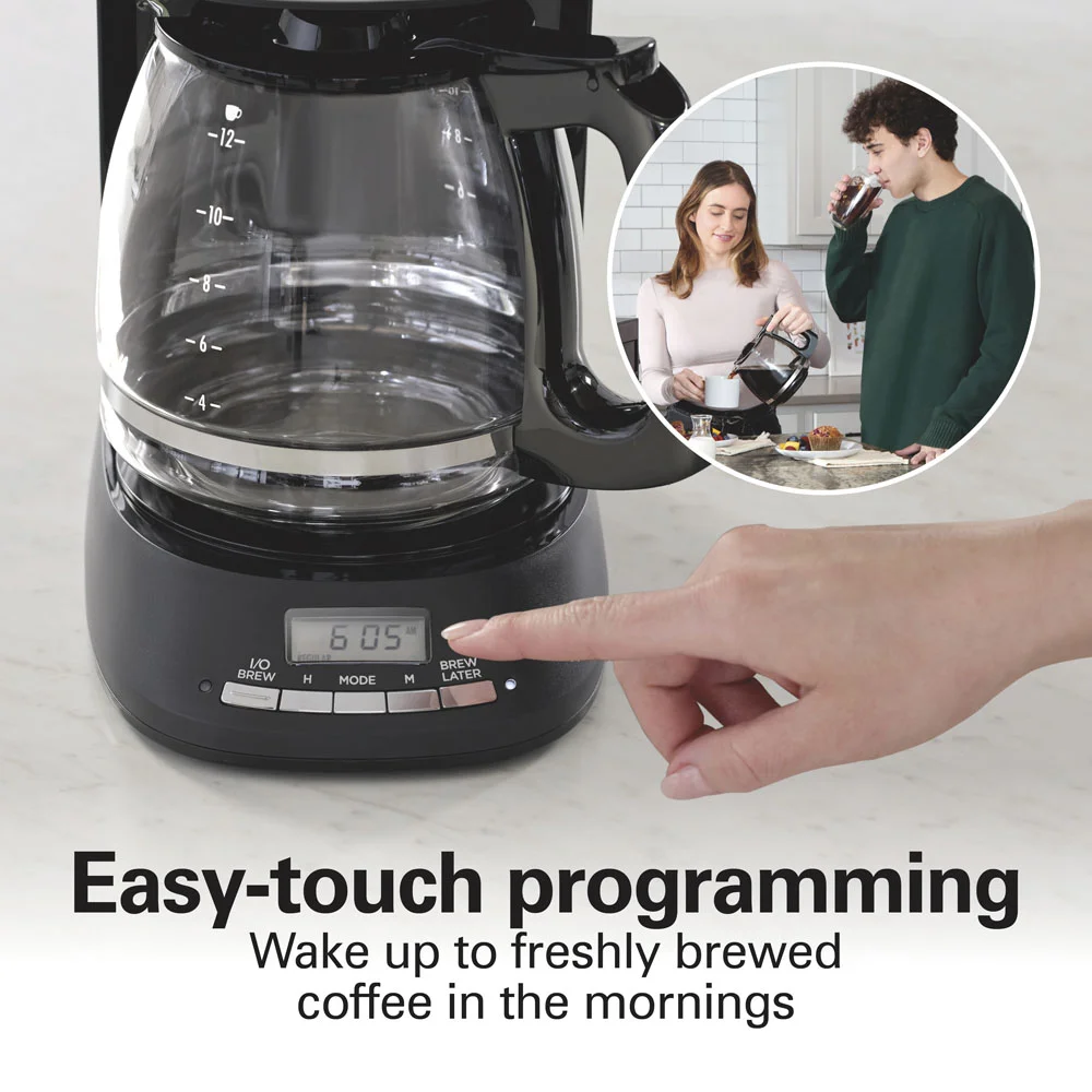 Alternative view of 12 Cup Programmable Coffee Maker, Matte Black