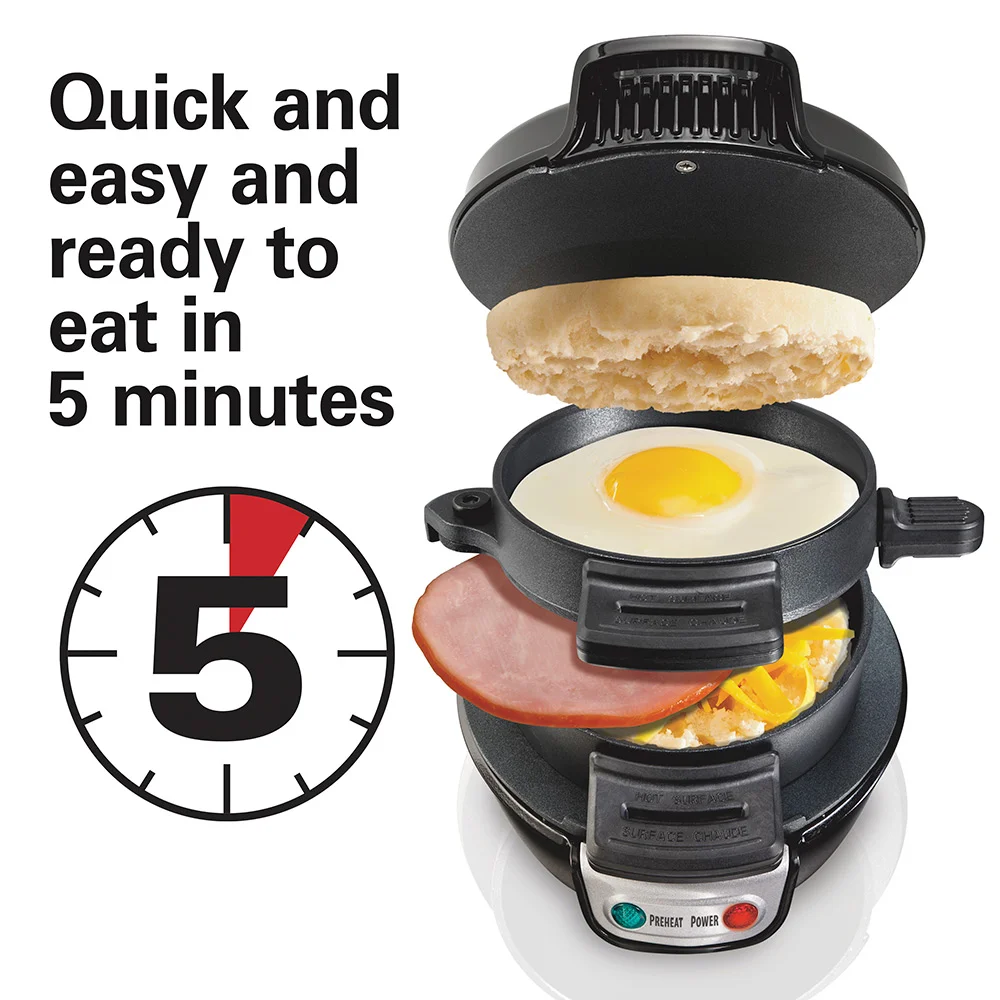 Breakfast Sandwich Maker, Black - Image 7