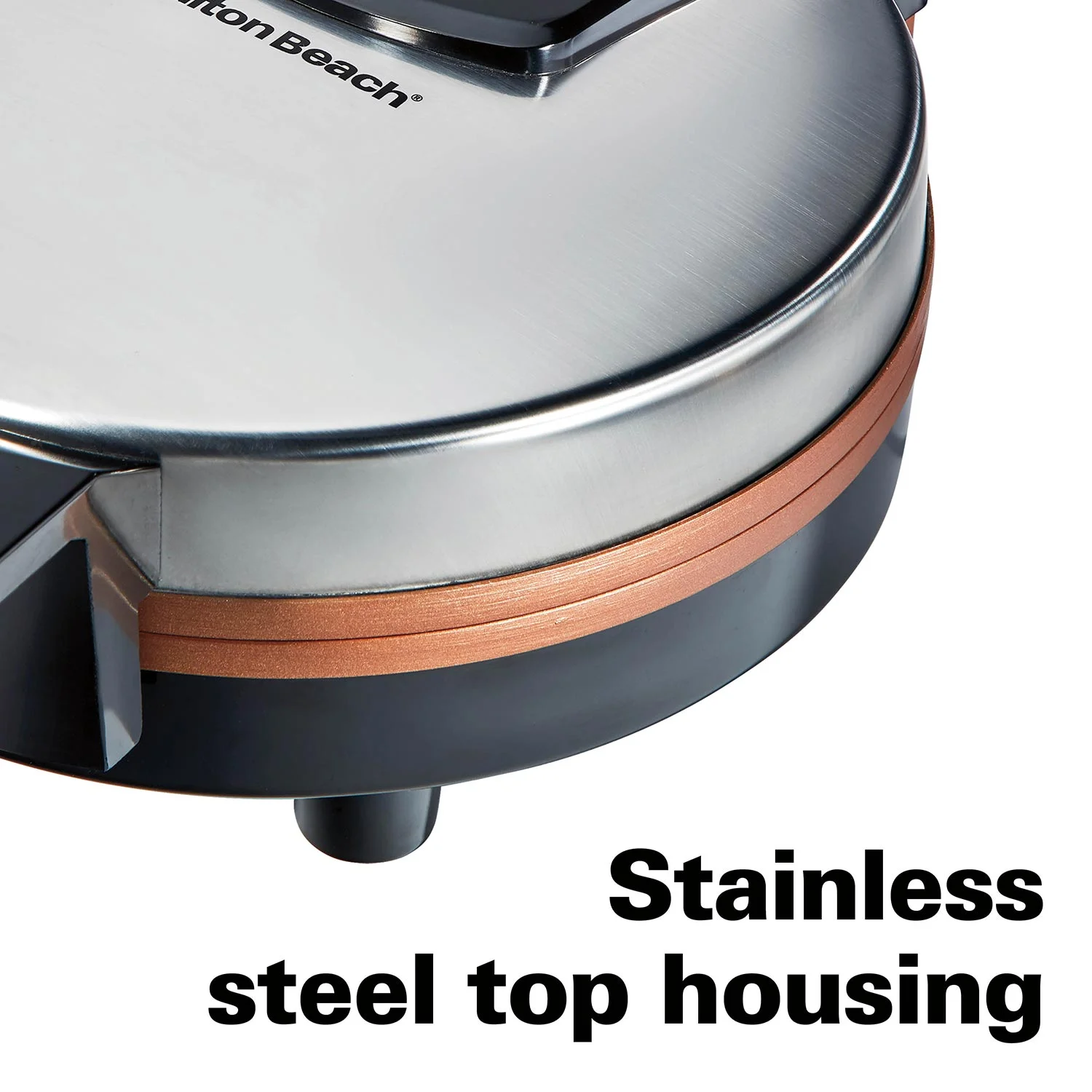 Belgian Waffle Maker with Adjustable Browning Control, Silver - Image 5