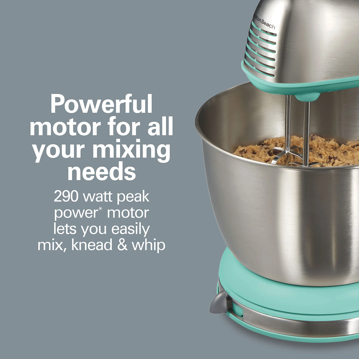 6 Speed Stand Mixer, Aqua Blue - Image 4